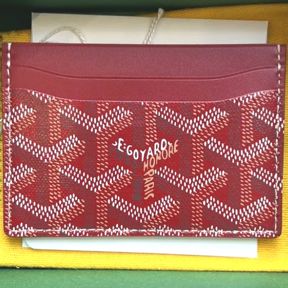 goyard card sleeve Goyard Goyardine Saint Sulpice Card Holder Orange 1333777 – FASHIONPHILE main image 0
